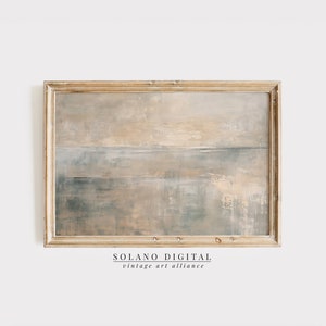 Printable Coastal Abstract Beach Wall Art | Seascape Ocean and Shoreline Painting for Beach House Decor | Muted and Neutral Digital Download