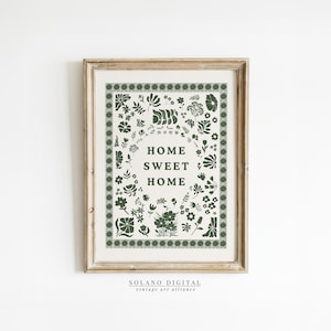Home Sweet Home Print Digital Download Wall Art  Trendy Decor for Minimalist Living Room & Cottage Kitchen