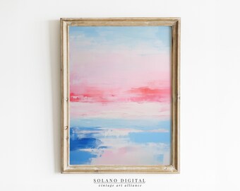 Abstract Coastal Painting PRINTABLE Wall Art Vintage Beach Print DOWNLOADABLE Girly Apartment Decor Seascape Print Blue Abstract Art Print