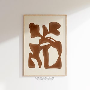 Burnt Orange Organic Shapes Terracotta Abstract Printable Wall Art, Modern Abstract Decor, Earth Tones Digital Download, Boho Aesthetic