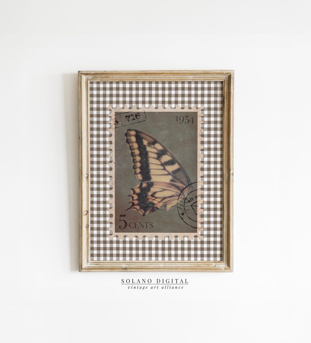 Butterfly Stamp Vintage Print: Cottagecore Wall Art (digital Download ...