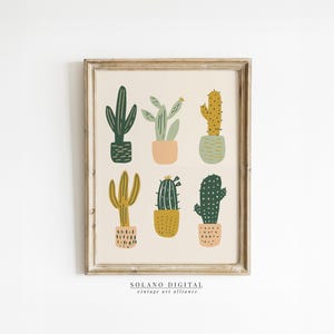 Cactus Print Desert Western Aesthetic Cactus Illustration Printable Wall Art Southwestern Decor Cactus Wall Art Plant Lover Gift Home Decor