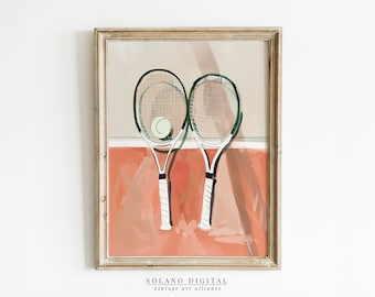 Vintage Tennis Racket Art Print: Sport Wall Decor (Digital Download)