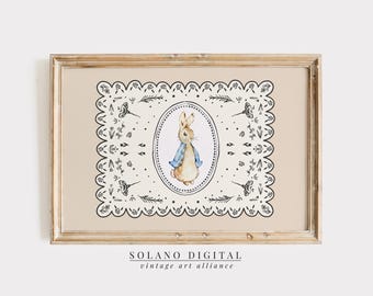 Peter Rabbit Wall Art: Vintage Style Watercolor - Digital Download Printable