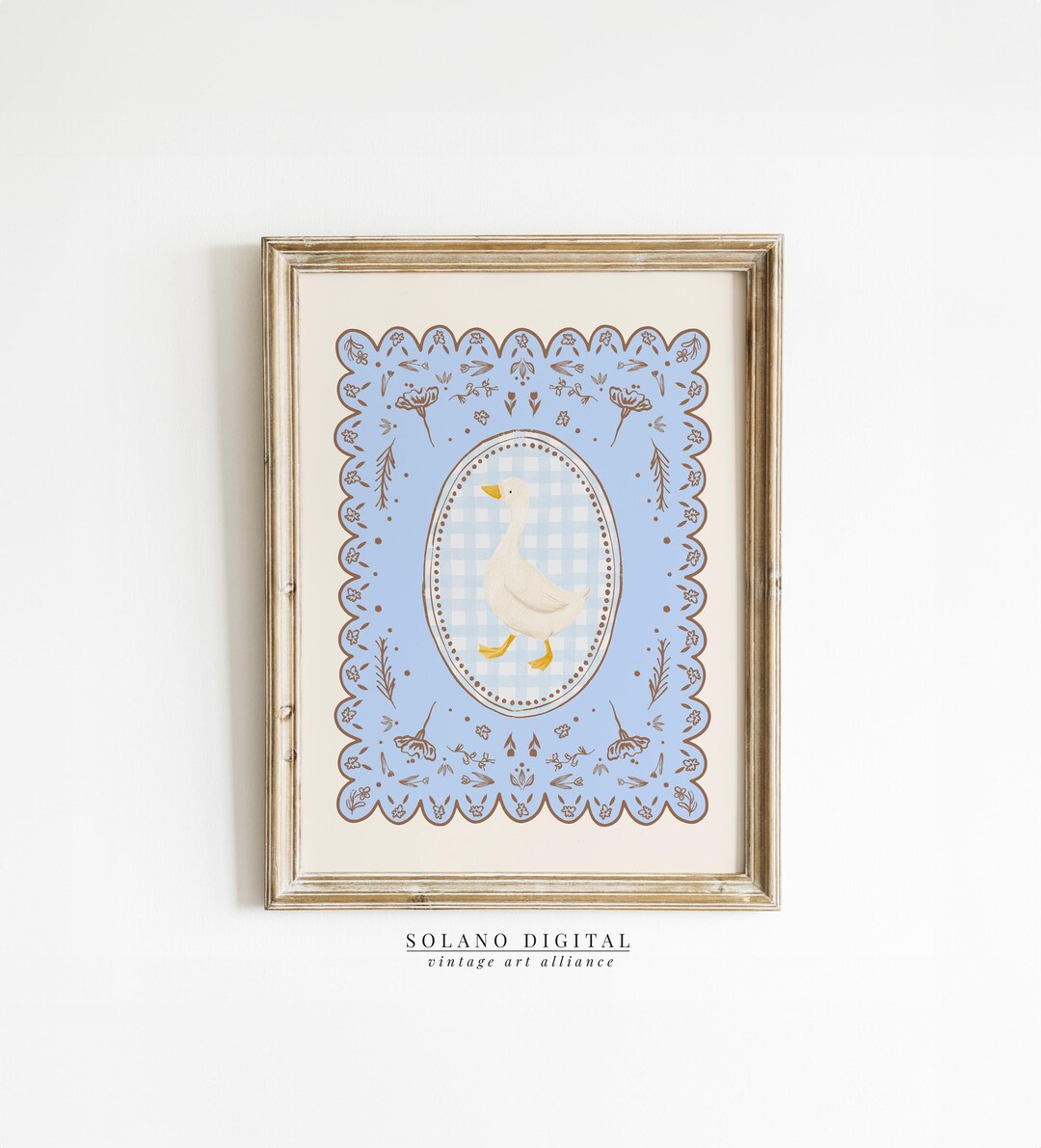 Duck Nursery Wall Art - Blue Gingham, Farmhouse Baby Decor - Etsy