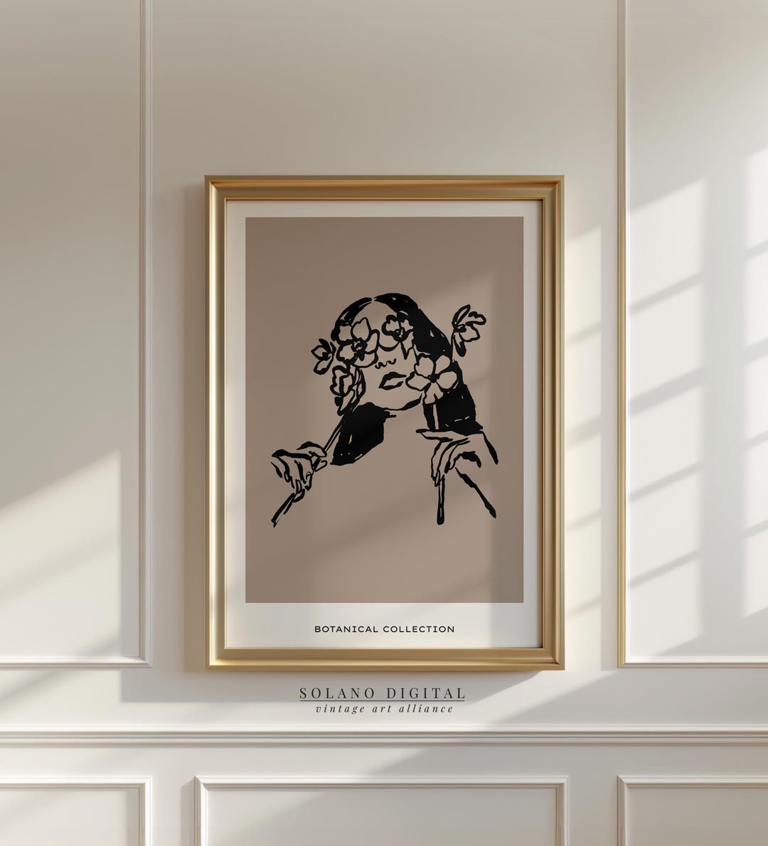 Floral Face Line Art Print: Minimalist Woman Portrait (digital Download ...