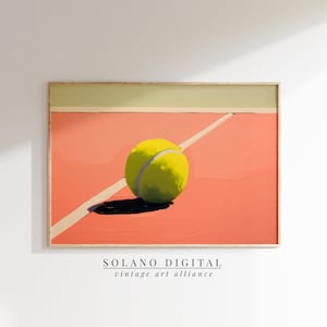 Tennis Ball Art Print Tennis Wall Art Tennis Ball Painting Tennis Decor Tennis Player Gift Pink Tennis Art Sport Women Art Downloadable Art