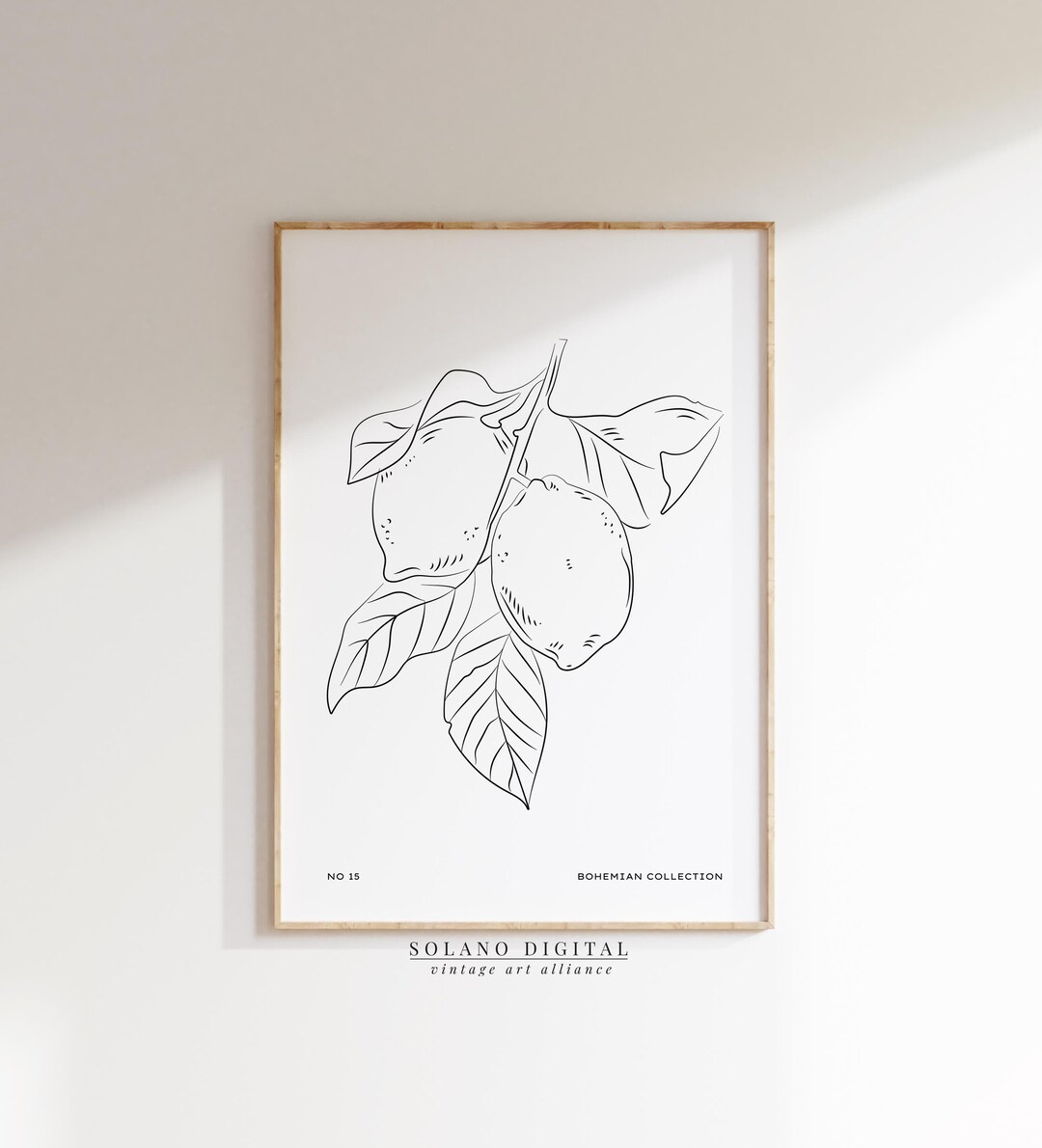 Lemon Botanical Print: Minimalist Citrus Line Art (digital Download) - Etsy