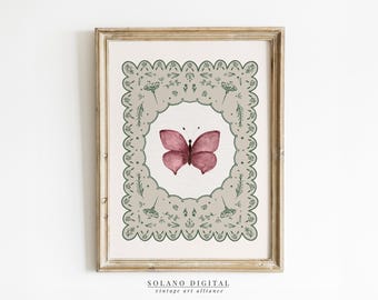 Butterfly Wall Art: Watercolor Vintage Style - Printable Digital Download