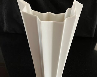 Hutchenreuter Mid Century porcelain white vase.