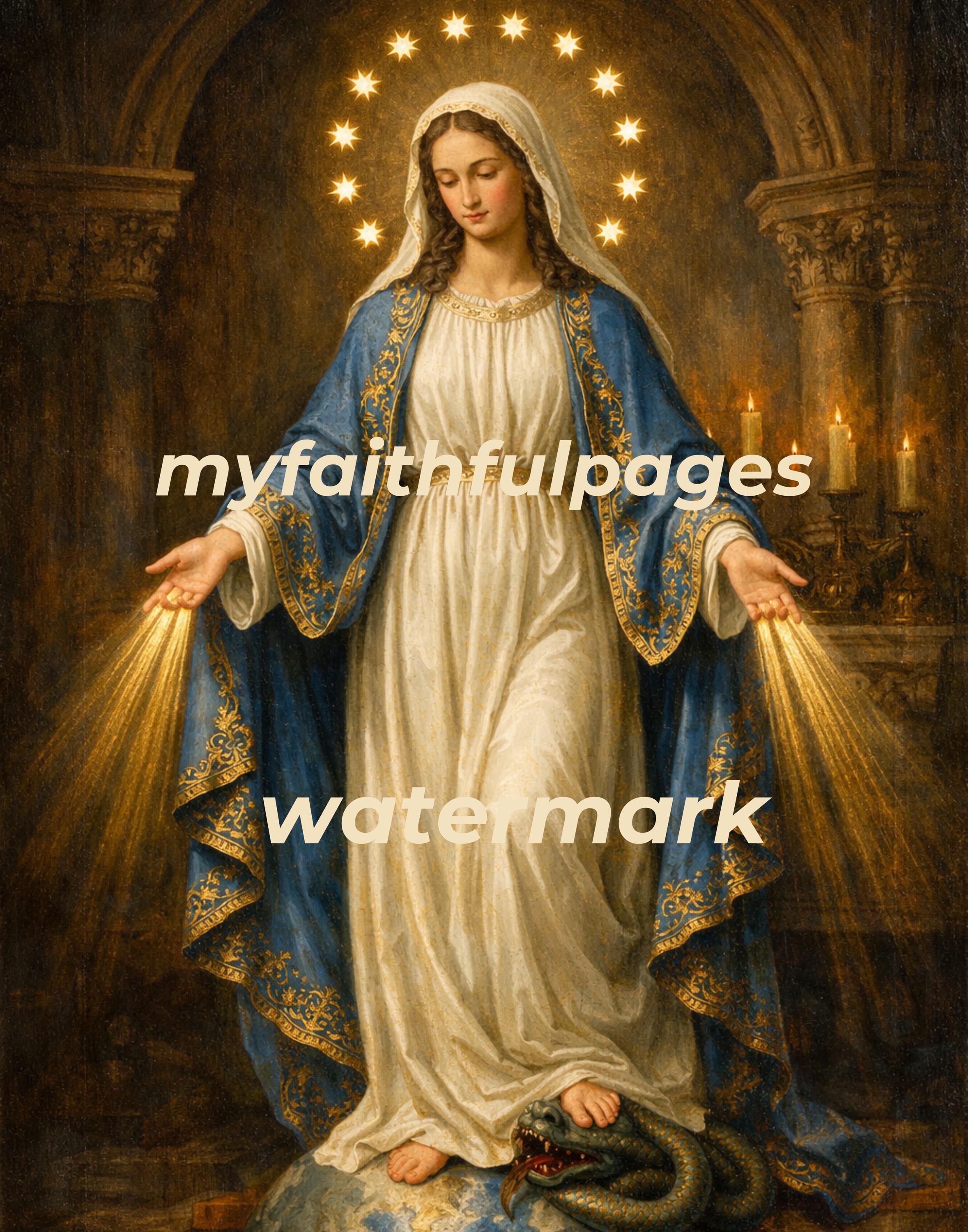 Our Lady of the Miraculous Medal Wall Art, Immaculate Conception Print ...