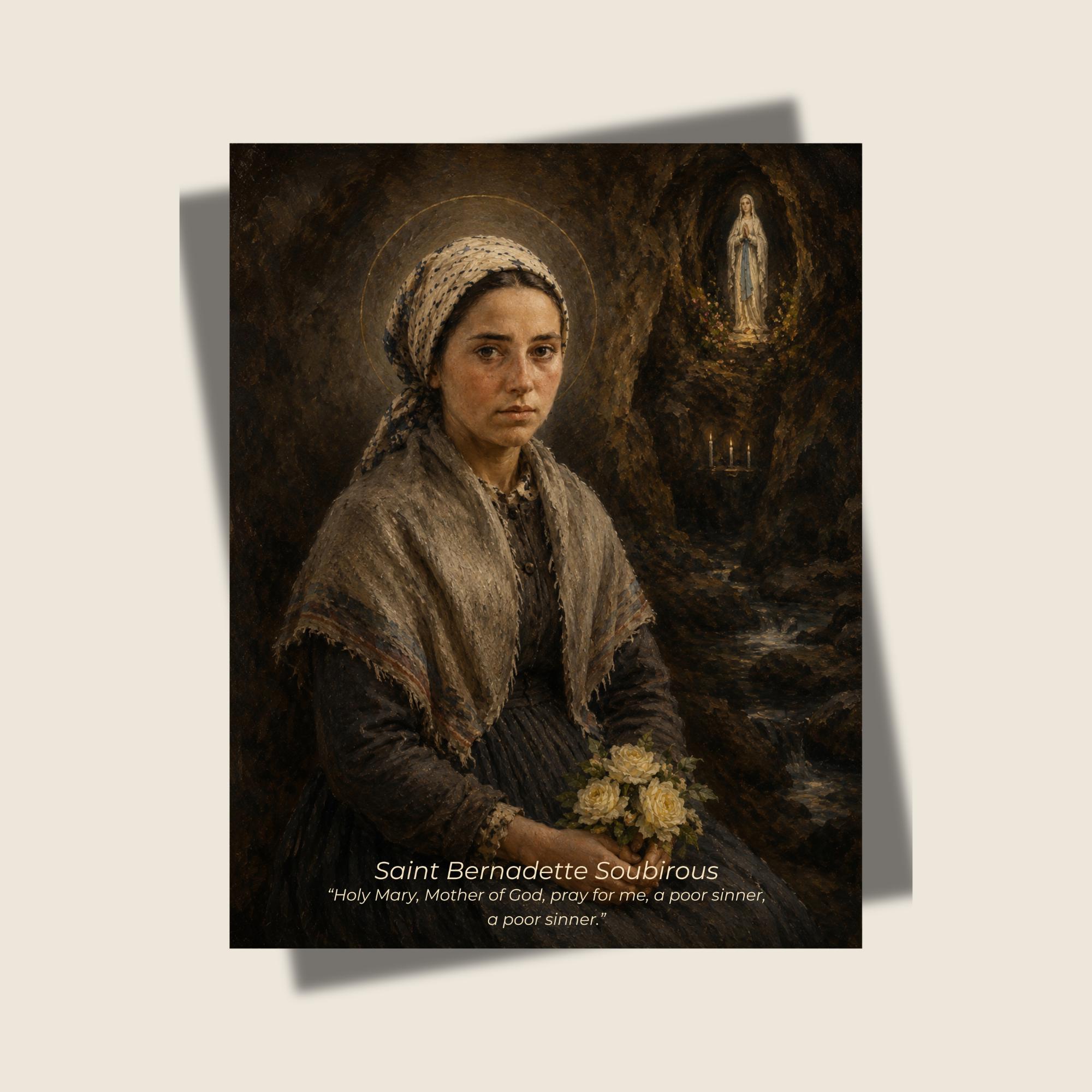Saint Bernadette Art Print - Our Lady of Lourdes Catholic Art (digital ...