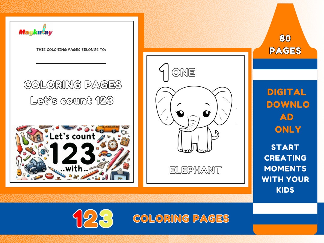 123 Coloring Pages for Kids, Toddlers, Preschool Fun and Educational ...