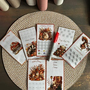 Autumn Savings Challenge Bundle A6 Printable | Cash Stuffing Tracker Set | Woodland Animal Budget Challenges | Fall Savings Tracker PDF