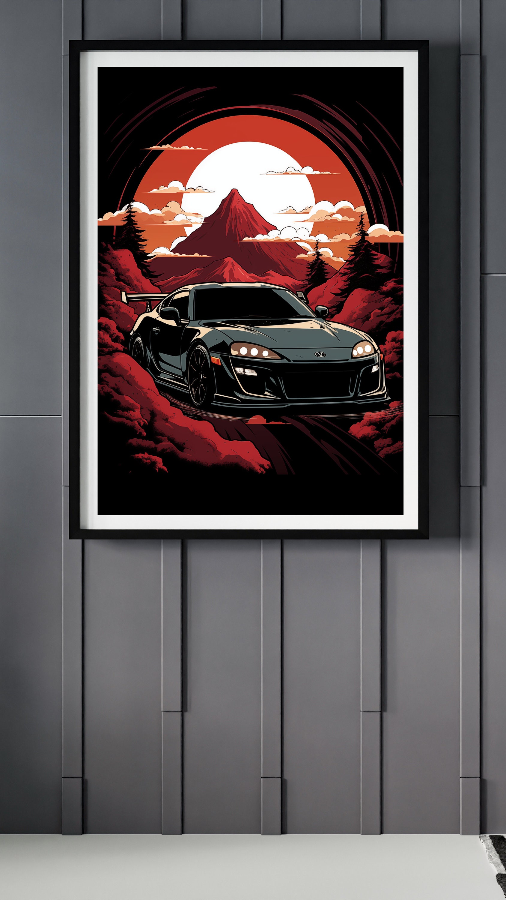 アンドリューコゥリー版画 Amazon.com: Stance Car Artwork Japanese Culture JDM Red S15