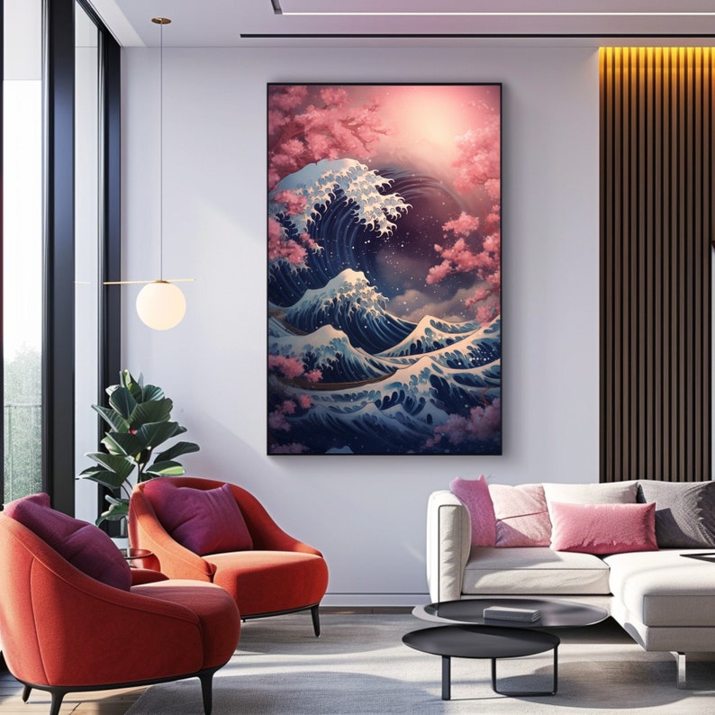 Japanese Wall Art Print Great Wave off Kanagawa Vintage Poster Art