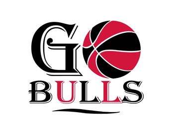 Go Bulls svg, Chicago Basketball, Bulls Basketball, Bulls Sillhoutte, Printing, Cutting and Sublimation, Dxf, Eps, Png, Svg Digital Download