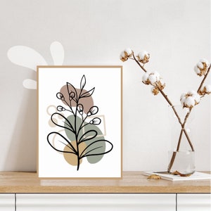 Haus Pflanze Illustration - Botanisches Druck Set, Drucke, Wand Kunst Set, Blatt Drucke, Wand Kunst Druck, Monstera Grau Druck