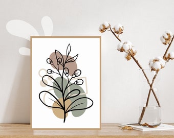 Botanical Leaf Print Set: Boho Home Wall Art