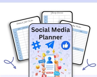 Contentplanner voor sociale media: digitale tracker, kalenderdagboek (digitale download)