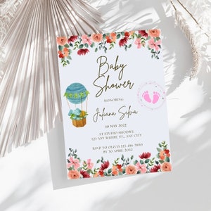 Olifant baby shower uitnodiging sjabloon we kunnen een kleine wachten baby shower uitnodiging, Olifant met bloem baby shower downloaden Genderneutraal