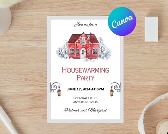 New Home Dinner Party Invitation: Printable Housewarming Invite (Digital Download)