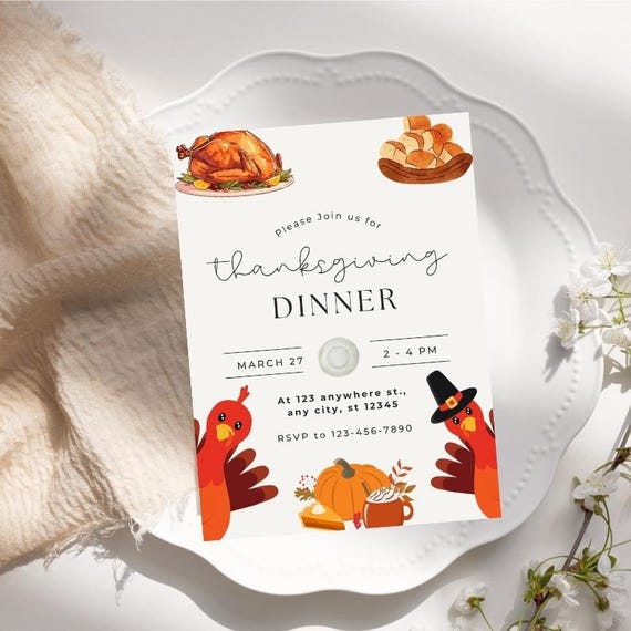 Thanksgiving Dinner Invitation: Gather with Gratitude (Printable Invite)
