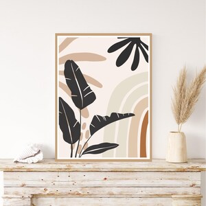 Rustic Bohemian Leaf Illustrations- Printable Digital Downloads, Bohemian Wall Art, Nature Art Print, Flower Art Print, Living Room Decor