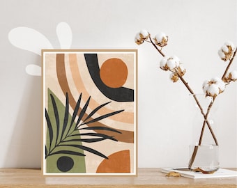 Boho Botanical Print Set: Tropical Leaf Bohemian Wall Art