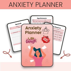 Anxiety Digital Planner- Mental Health Journal, Therapy Journal, Wellness journal, Anxiety Diary, Self Care Planner, Daily Therapy Workbook
