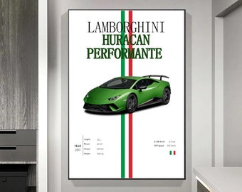 Lamborghini Huracan Performante | Print | Fast download | Car Poster |