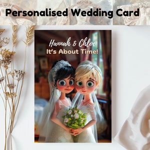 Carte de mariage personnalisée, carte de partenariat civil personnalisée, carte de jeunes mariés, carte de partenariat civil (BB02)