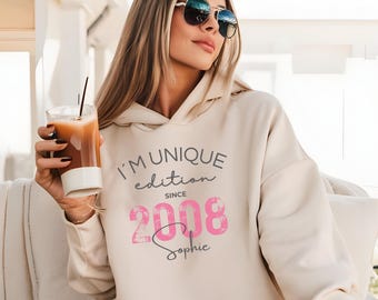 Personalisiertes Geschenk zum 18. Geburtstag, T-Shirt & Hoodie mit Name, Geschenke Mädchen + Frau, Geschenkidee Tochter, Freundin, Schwester