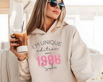 Personalized 30th birthday gift, T-shirt & hoodie with name, gifts for girls and women, gift idea for daughter, girlfriend, colleague