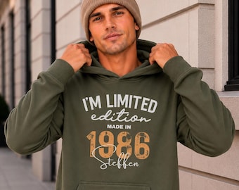 Personalisiertes Geschenk zum 40. Geburtstag, T-Shirt & Hoodie mit Name, Geschenke Mann, Sohn, Freund, Bruder Geschenkidee runder Geburtstag