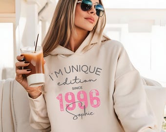 Personalisiertes Geschenk zum 30. Geburtstag, T-Shirt & Hoodie mit Name, Geschenke Mädchen + Frau, Geschenkidee Tochter, Freundin, Kollegin
