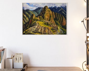 Machu Picchu Wandkunst | Poster mit Holzrahmen