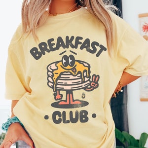 Breakfast Club Pancake T-Shirt, Whimsical Foodie Graphic Tee