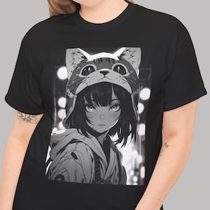 Anime Girl Shirt, Catgirl T-Shirt, Kawaii Tee, Bakeneko Shirt, Japanese Anime Shirt, Harajuku Shirt, Manga Girl, Aesthetic Grunge Clothing