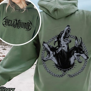 Hellhound Hoodie, Cerberus Hoodie, Three-Headed Dog Hoodie, Gothic Streetwear, Greek Mythology Hoodie, Punk Style, Dark Fantasy Apparel