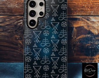 Gothic Occult Sigil Phone Case, Dark Academia Witchy Tech Accessory