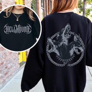 Hellhound Sweatshirt, Cerberus Sweatshirt, Three-Headed Dog Sweatshirt, Gothic Streetwear, Greek Mythology, Punk Style, Dark Fantasy Apparel