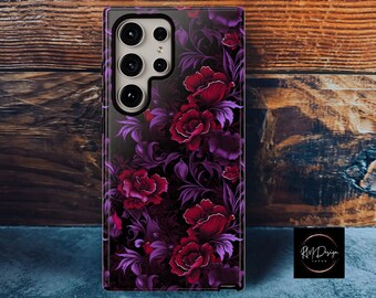 Dark Floral Handyhülle, Gothic Botanical iPhone Samsung Google Pixel Schutz