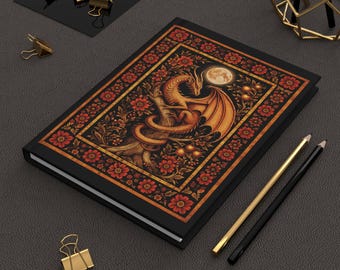 Medieval Dragon Journal, Witchy Gothic Notebook, Fantasy Hardcover Journal, Cottagecore Decor, Dark Academia Journal, Vintage Dragon Art