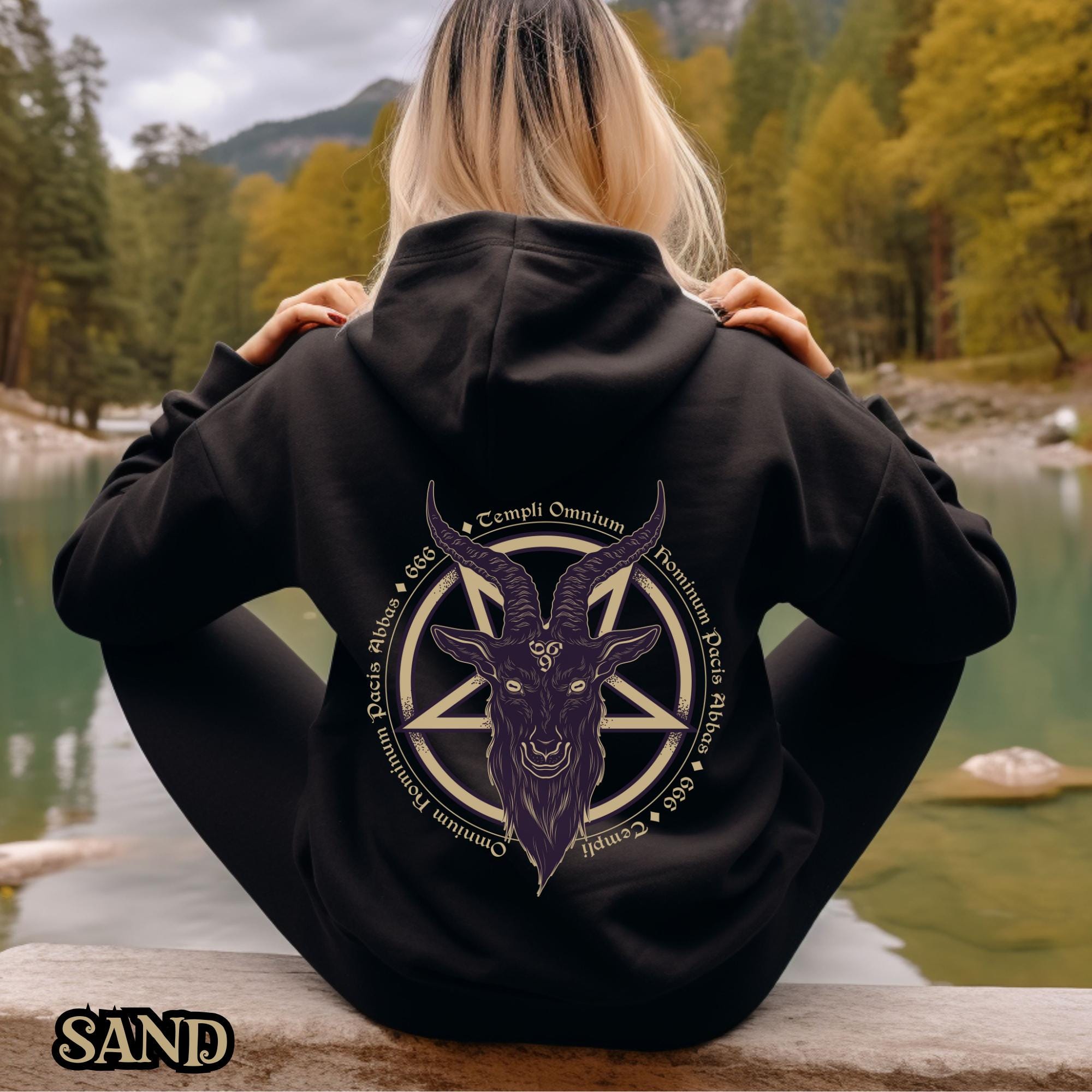 Satanic Merch Baphomet Hoodie, Gothic Hoodie, Occult Fashion, Satanic Clothing, Dark ...