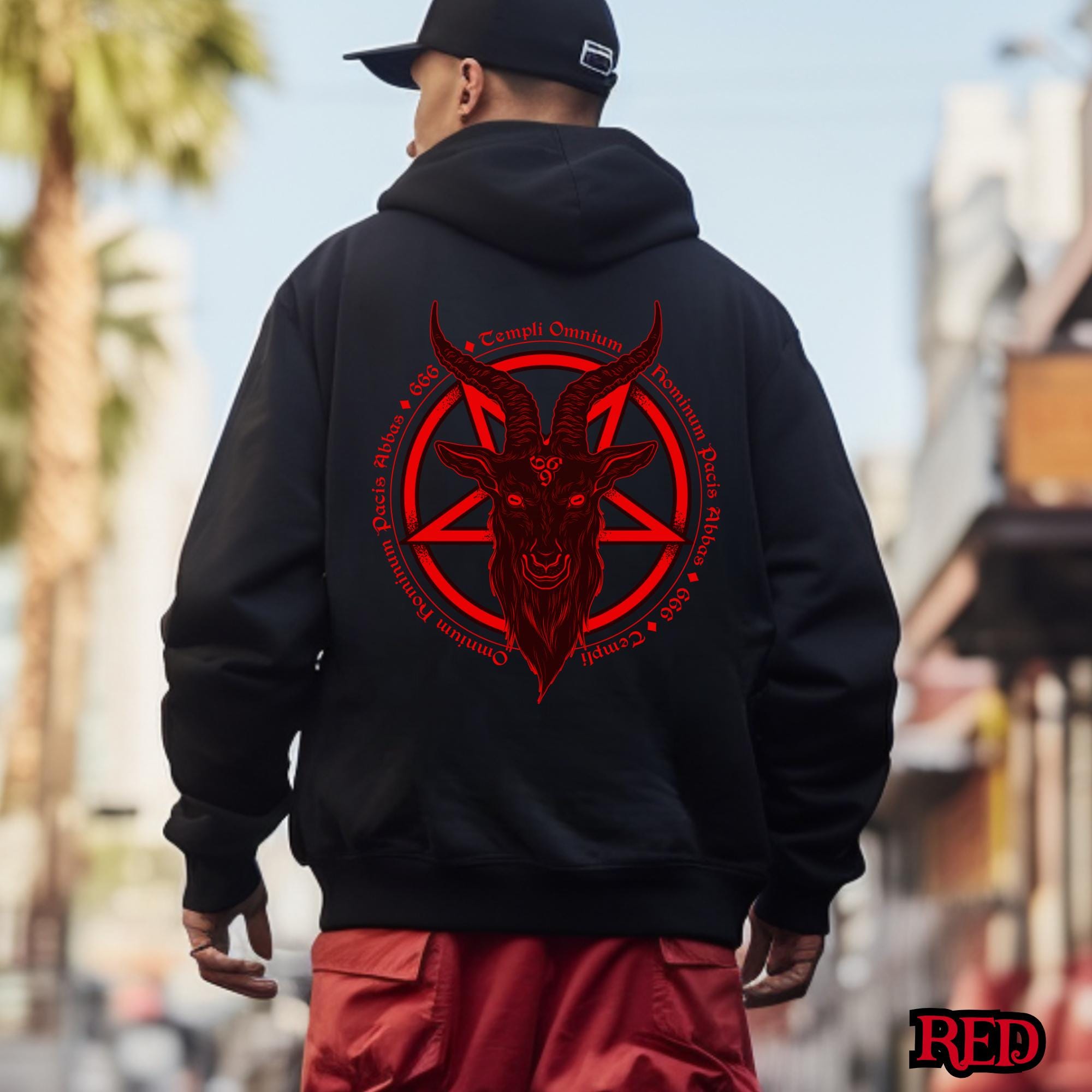 Satanic Merch Baphomet Hoodie, Gothic Hoodie, Occult Fashion, Satanic Clothing, Dark ...