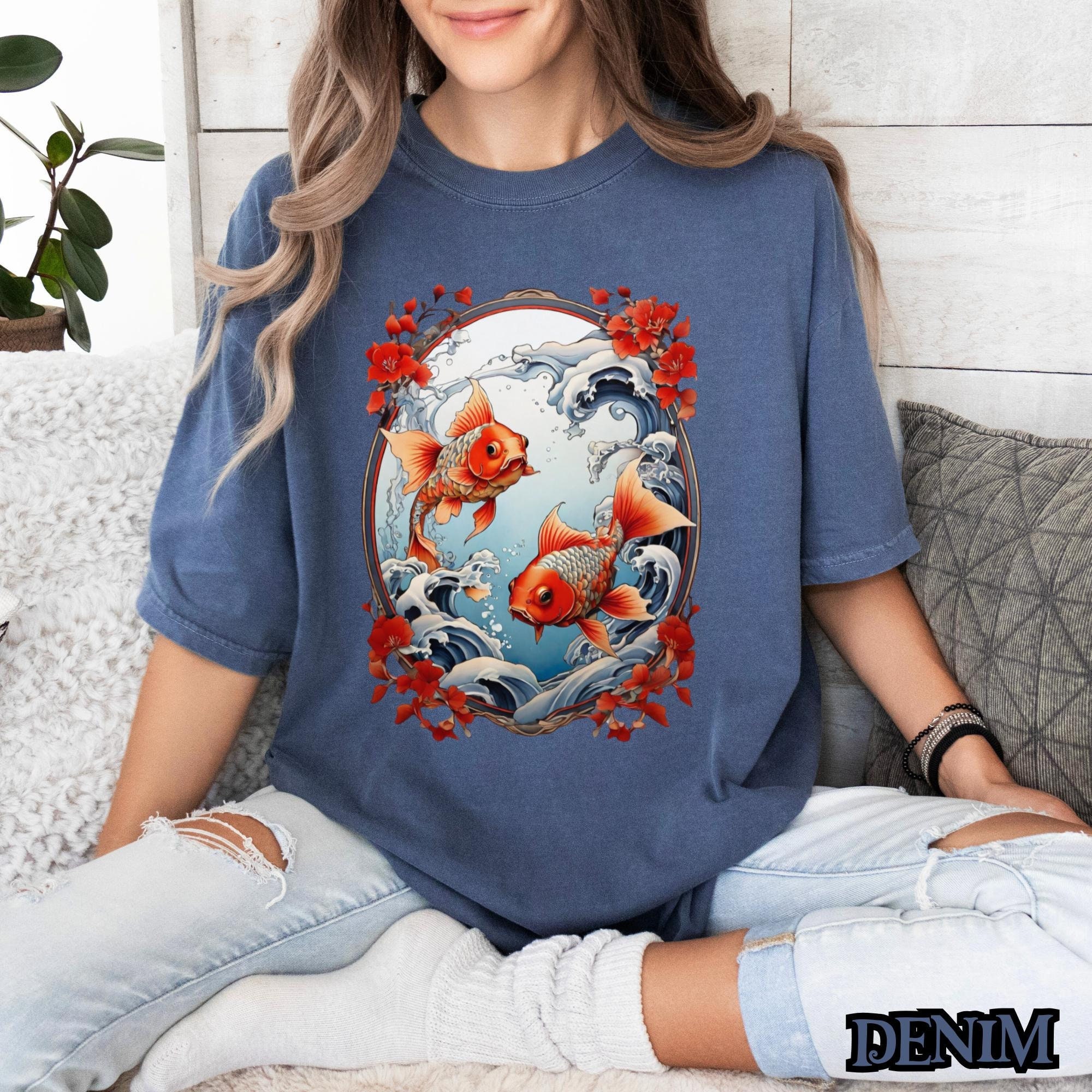 koi fish overdyed t shirt dress Urban Outfitters Koi Fish Overdyed T-shirt Dress in Blue