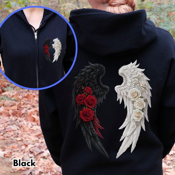 Generisch Felpa Oversize Con Cappuccio Donna, Glitter E Paillettes A Forma Di Ali D'angelo, Hip Hop Y2k Streetwear, Grigia, Maniche Lunghe