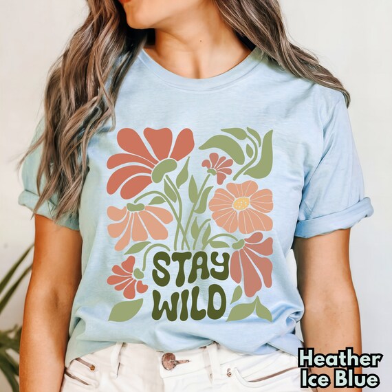 Stay Wild T-Shirt, Cactus Graphic Tee, Boho Western Tee, Desert Vibes Shirt, Rustic Country Shirt, Free Spirit Tee, Vintage Boho Shirt
