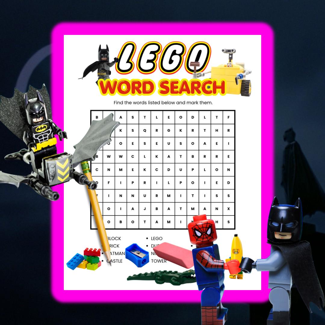 Lego Word Search Kids Activity Game | Birthday Party Theme | Screen ...